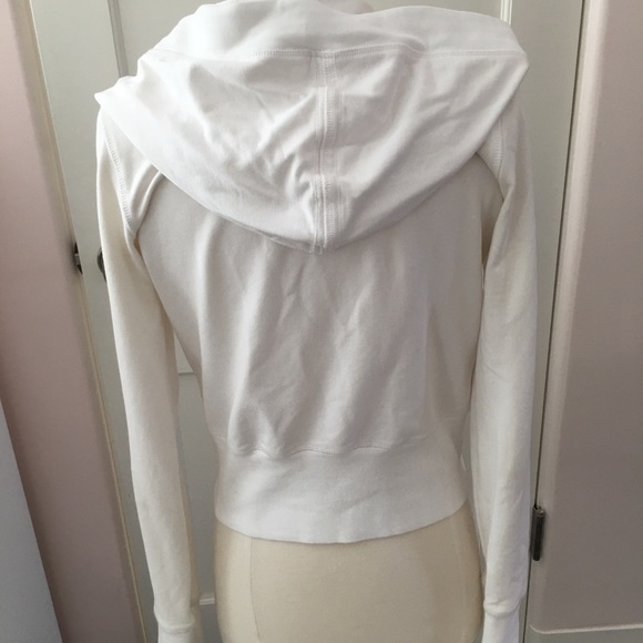 White large snap stretch hooded jacket, medium - Picture 2 of 3